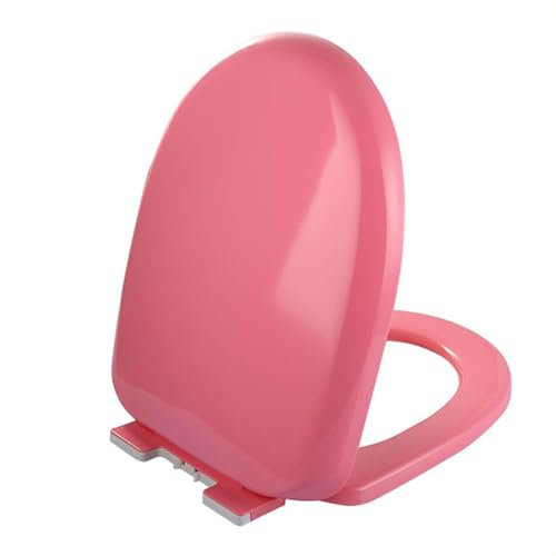 Brigtviee Tapa WC Impermeable, Asiento Inodoro PequeñO En Forma De U, Taza WC Colorida, Accesorios BañO, Hecho De Material De PP, Tapa Inodoro Universal, Tapadera WC, 34cm*44cm,Rosado