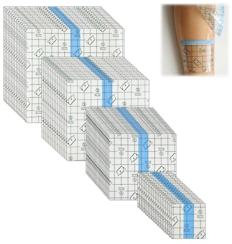 LUCKNIGHT 70 Stück Wasserdicht Transparent Bandage, 15x15cm/12x12cm/10x10cm/5x5cm Duschpflaster Wasserfest, Wasserdichte Klebebandage, Second Skin Tattoo Folie, Wasserfeste Pflaster zum Sport, Duschen