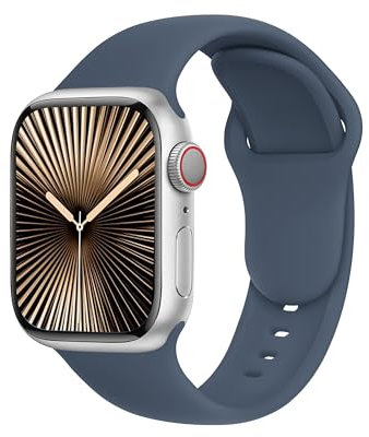 SRena SBC1B for Cinturino Apple Watch 38 40 41 42 44 45 46 mm,Ultra e Ultra 2,SE,Serie 7/8/9/10 - Compatibile con Tutti i Modelli,Blu Abisso