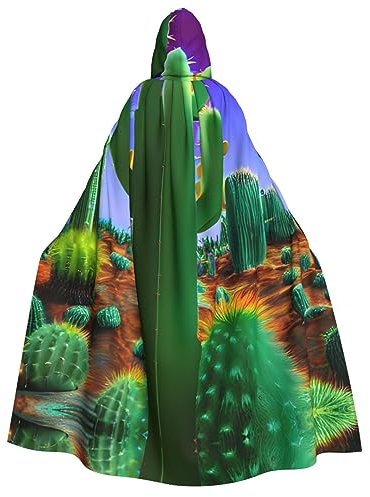 Capa versátil con capucha con estampado de cactus y desierto, unisex, para carnaval, regalos y eventos temáticos