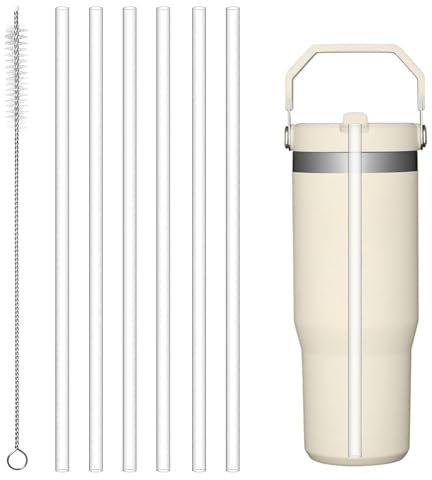 FULHANY Paille De Remplacement Pour Stanley Iceflow 850 Ml,Paille Réutilisable,Compatible Avec Les Pailles Stanley Iceflow Flip Avec Brosse De Nettoyage De Paille Pour Stanley