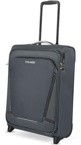 Travelite 2-Rad Handgepäck Koffer Jetpack 55x40x20 cm, 1,7 kg, Ultraleicht | für Ryanair & Condor, 2-Rollen Kabinentrolley aus Polyester mit Aufsteckfunktion & Zahlenschloss, Weichgepäck