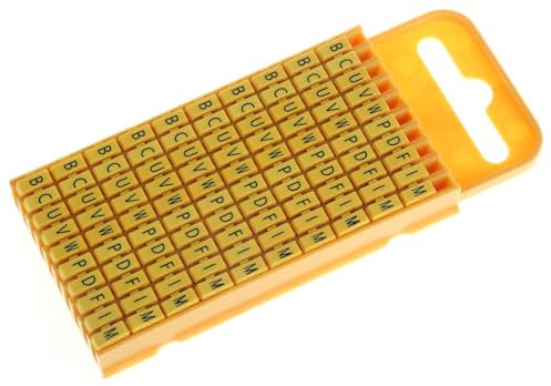 HellermannTyton WIC3 Kabel-Markierer Schnappend, Beschriftung: B; C; D; F; I; M; P; U; V; W, Gelb, Ø 4.3mm - 5.3mm, 3mm, Packung a 100 Stück