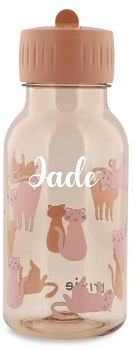 Gourde trixie personnalisé - 350 ml - Gourde enfant, gourde personnalisé école, bouteille enfant pratique, rentrée scolaire enfant (Chat)