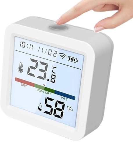 Humidity Meter, Digital Thermo Hygrometer, 2.2x2.2x0.91 Inches, High Accuracy Sensor, Remote Weather Tracking, Air Quality Monitor for Indoor Industrial Scientific Environment Use