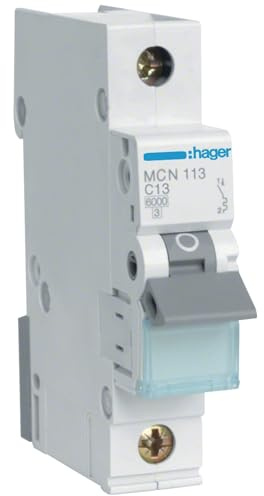 Hager MCN113 Leitungsschutzschalter 13A 1P 1-polig 6kA C-Charakteristik 1 PLE TE LS-Schalter MCB (MCN 113)