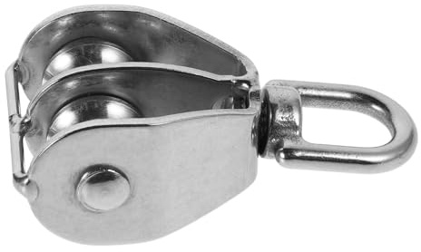 Gatuida Carrucola Doppia in Acciaio Resistente per Uso Navale Piccola Carrucola per Corde Facile Installazione per Kayak e Accessori da Pesca