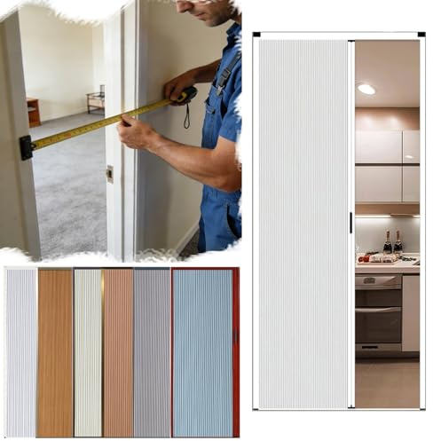 Porte Accordéon Interieur Porte Pliante Personnalisable pour Chambre, Salle de Bain Et Cuisine, Portes Accordéon Placard Sans Perçage avec Serrure, Barrière Sécurité Temporaire à Grande Ouverture