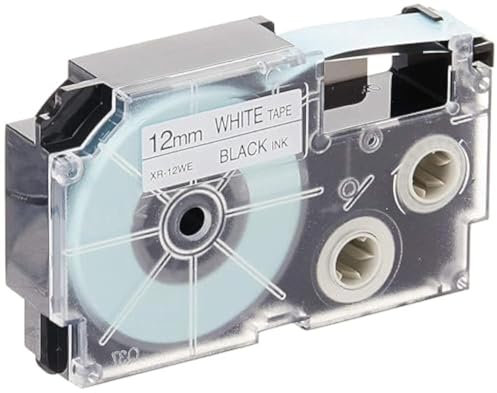 Casio EZ-Label Printer XR-12WE1 Schriftband selbsthaftend 12 mm x 8,0 m schwarz auf weiß