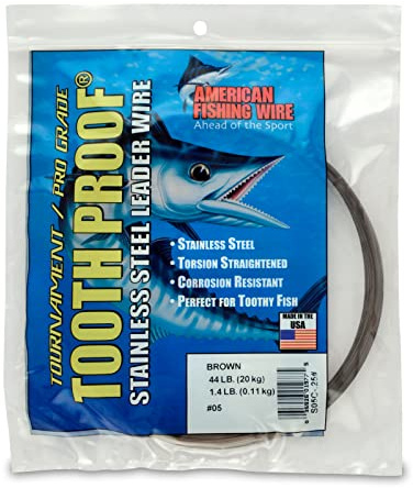 American Fishing Wire Filo di piombo a filo singolo in acciaio inossidabile a prova di denti