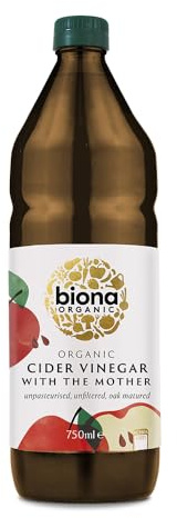 Biona Organic Apple Cider Vinegar 750ml, Pack of 6 | 100% Organic, Unfiltered and Unpasteurised, Contains The Mother, Ideal for Dressings, Vegan