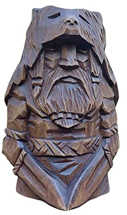 Linsition Barbare Nain Jardin Statue en résine Guerrier Statue en résine Statue Nain Jardin Ornements en Plein air Collecteur Jardin Nain Figurines 10× 3.5 cm/4×1.4inches