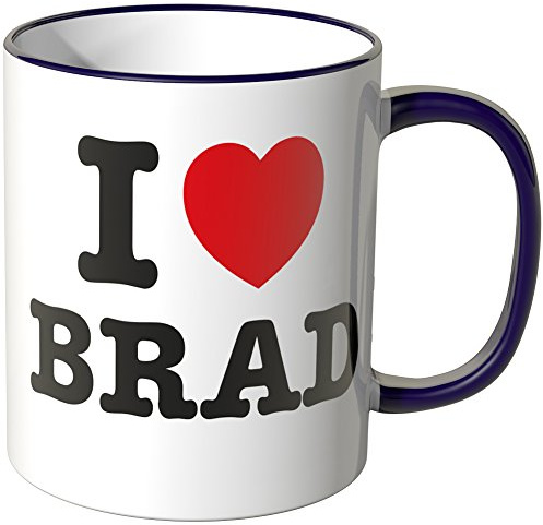 WANDKINGS® Tasse, Spruch: I Love Brad - LILA