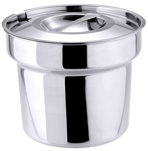 getgastro Bain Marie Topf aus Edelstahl, Suppenmarmite, hochglanzpoliert mit Deckel oder Einsatz für zwei Töpfe | ERK (A1 - Bain Marie Topf)