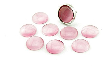 10 Cabochons 10 mm Cateye Glas rosa
