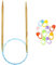 Addi Bundle: Olivenholz rund 24 (60 cm) Stricknadeln + 10 artsiga Crafts Maschenmarkierer, Olivenholz, Size-US-11-(8.00mm)