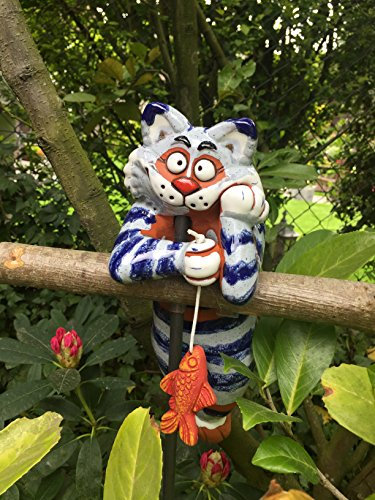 Monond FVLFIL TB Katze Gartenkugel Gartenstecker Blumenstecker Keramik Frostfest