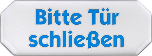 Metafranc Klebeschild Bitte Tür schließen - 107 x 40 mm - 3D-Effekt / Beschilderung / Infoschild / Türschild / Gewerbekennzeichnung / Grundstückskennzeichnung / Orientierung / 506500