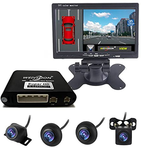 Weivision Super hd 1080P 360 Degree view Camera DVR System with 7inch hd Display