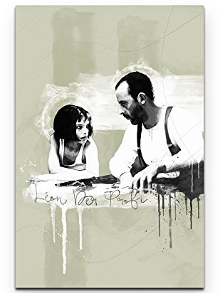 Paul Sinus Art Leon der Profi 90x60cm Splash Art Wandbild auf Leinwand naturfarbend