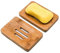 rayinblue - Lot de 2 Porte-savons en Bambou Naturel pour Salle de Bain, Douche, récipient Lave-Vaisselle - Article Fait Main pour Savon, éponge et Bien Plus Encore