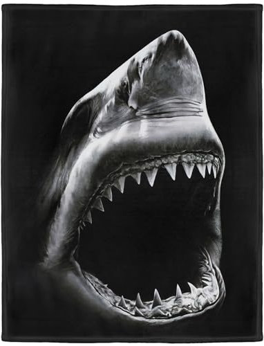 YISUMEI Decke 100x150 cm Kuscheldecken Sanft Flanell Weich Fleecedecke Schwarzer Hai