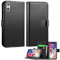 Mobile Stuff iPhone XS Max Leather Wallet Case - Folio Flip Book Cover with Magnetic Clasp Closure - Adjustable Viewing Stand (iPhone XS Max, Black)