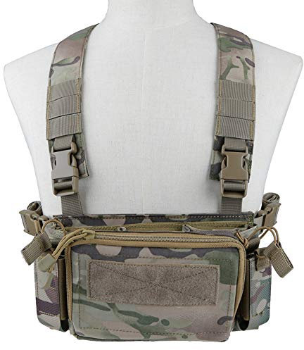 XUE Taktische Weste Chest Rig für Softair Paintball mit 5,56 9mm Magazine Taschen für Airsoft Armee Polizei Militär Jagd Tarnung
