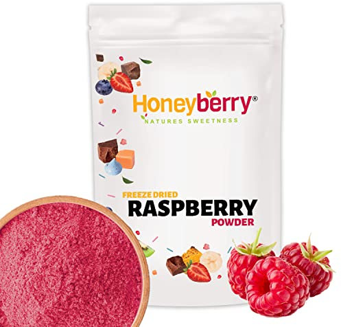 Polvo de frambuesa liofilizada de 150 g, polvo de fruta finamente molida, 100 % puro y natural, sin azúcar añadido ni conservantes, frambuesas molidas deshidratadas para hornear, batidos, postres