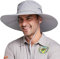 Gisdanchz Outdoor Tropenhut Safarihut Buschhut Herren Anglerhut Sonnenmütze Masche Sonnenschutz Kopf Gartenhut Wanderhut Wide Brim Boonie Hat Sonnenhut Tropen Herren Damen Wasserdicht,Hellgrau
