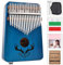 Alnicov 17 Tasten Kalimba instrument Holz Kalimba EQ Daumen Finger Klavier Eingebauter Tonabnehmer für Anfänger Professionelle Musikinstrumente Blau (Rentierhorn)