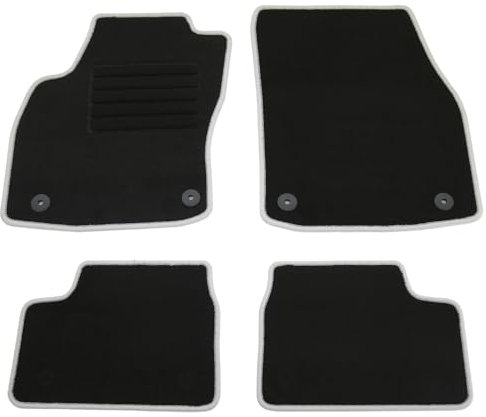 AD Tuning HG10905-SILBER Fußmatten Set (4teilig) Schwarz Silber Autoteppiche
