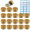 ZEOABSY 50 Pièces 5ml Pots en Aluminium Vide Rond Or Petit Cosmétiques Pot Conteneurs for Fait Main Bougies Crème Baume Voyage, 5X Spatule, 2X Étiquettes