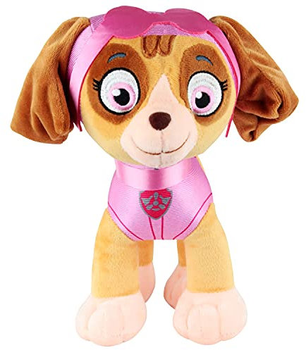 P:os 76968 PAW Patrol - Kuschel-Tier Hund Skye, Helfer auf vier Pfoten, ca. 27,5 cm groß, süßes Plüsch-Tier zum Spielen und Kuscheln, ideal als Geschenk für Jungen und Mädchen