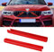 TTCR-II 2PCS Frontgrill Einsatz,Streifen Kühlergrill Einsätze Zierleiste, Kompatibel mit BMW 1er 2er 3er 4er 5er 6er 7er, F20 F21 F22 F23 F30 F31 F32 F33 F36 G30 G32 G11 G12 G14 Grill Streifen(Rot)