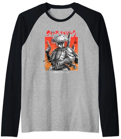 Star Wars Visions Boba Fett Samurai Poster Raglan Baseball Tee