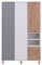 Furniture24 Kleiderschrank Faro FR1 Schrank 3 Türiger Drehtürenschrank 6 Einlegeboden Kleiderstange 2 Schubladen
