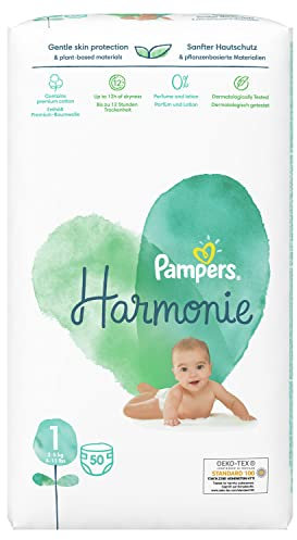 Pampers Harmonie (Pure) Windeln, Größe 1, 2-5 kg, 50 Stück