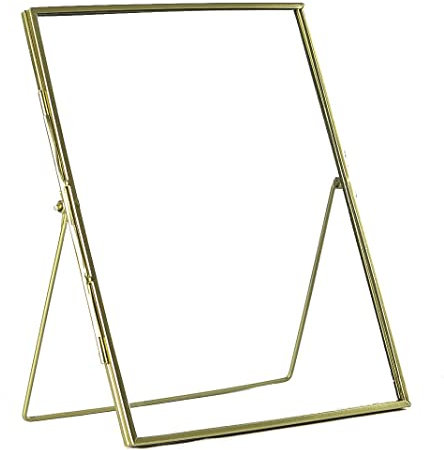 Nicola Spring Metal Photo Frames - Fits Photo Size 8 x 10 (20 x 25cm) - Pack of 5 - Gold Picture Frame Portrait Orientation Freestanding Square Certificate Display Poster Case