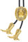 Bolo Krawatten für Herren Western - 3D Cowboy Hut Bolo Tie Design mit Vintage Cowboy Stiefeln Bolo Krawatte Western Bolotie Cowboy Bola Krawatte, Goldfarbener Cowboyhut, Large