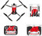 Kimyoaee Mini 3 Pro Skin Decal for DJI Mini 3 Pro Camera Drone Quadcopter Body Arm RC N1 Remote Controller Full Set Sticker Wrap Accessories (Red shark)