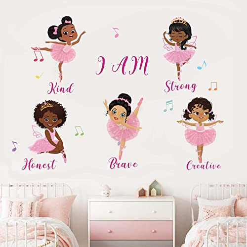 decalmile Wandtattoo Mädchen Ballerina Wandaufkleber Ballett Fee Wandsticker Babyzimmer Kinderzimmer Mädchen Schlafzimmer Wanddeko