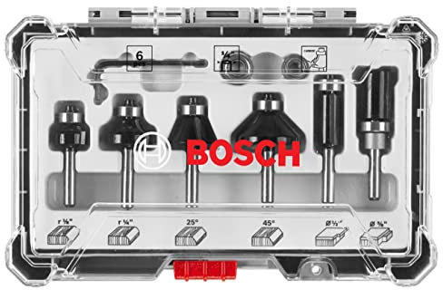 BOSCH 6-tlg. Hartmetallbestückte Zier- und Kantenfräsen-Set