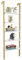 COSTWAY Leiterregal mit 5 Ebenen, Standregal, Bücherregal mit Metallrahmen, Treppenregal, für Büro, Küche, Wohnzimmer, 61 x 30 x 183 cm (Golden)