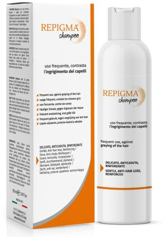Repigma Shampoo | Verstärkung | Anti-Fall | Kontrast Vergrauung der Haare | Verlangsamt weißes Haar | 150 ml