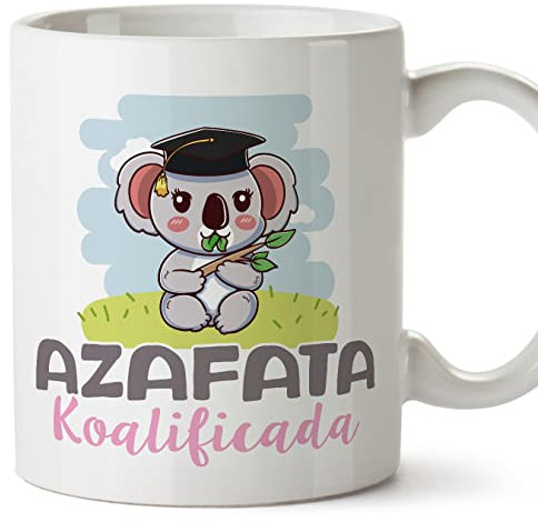MUGFFINS Tazas para AZAFATA mujer - En Español - Koalificado/koalificada - 11 oz / 330 ml - Regalo original y divertido