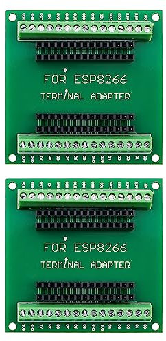 VOANZO 2 STÜCKE ESP8266 Breakout Board GPIO 1 in 2 Terminal Screw Board Kompatibel mit ESP8266 ESP12E Block PCB Microcontroller Development Board