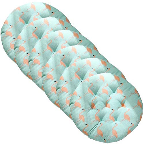 FIBITA Rund Stuhlkissen Gartenstuhl 2/4/6 Stück,Gepolstertes Sitzkissen Birostuhl Polsterkissen 40/45/50cm,für Esszimmer, Küche, Büro,Auto,Bodenkissen,Outdoor (Color : #26, Size : 40x40cm/6PCS)