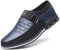 Asifn Sin Cordones Mocasines de Piel Hombre Mocasín Clásico Barco Zapatos Oficina Casuales Ligeros（Azul,42 EU