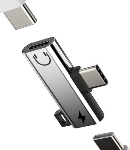 iPhone 15 Pro Max USB C Doppelstecker Splitter Type C auf Kopfhörer Adapter Aux Laden Stecker Audio Ladekabel Doppel Klinke Verteiler Kompatibel für Sumsung Apple Huawei Xiaomi Plus TXGG-tp